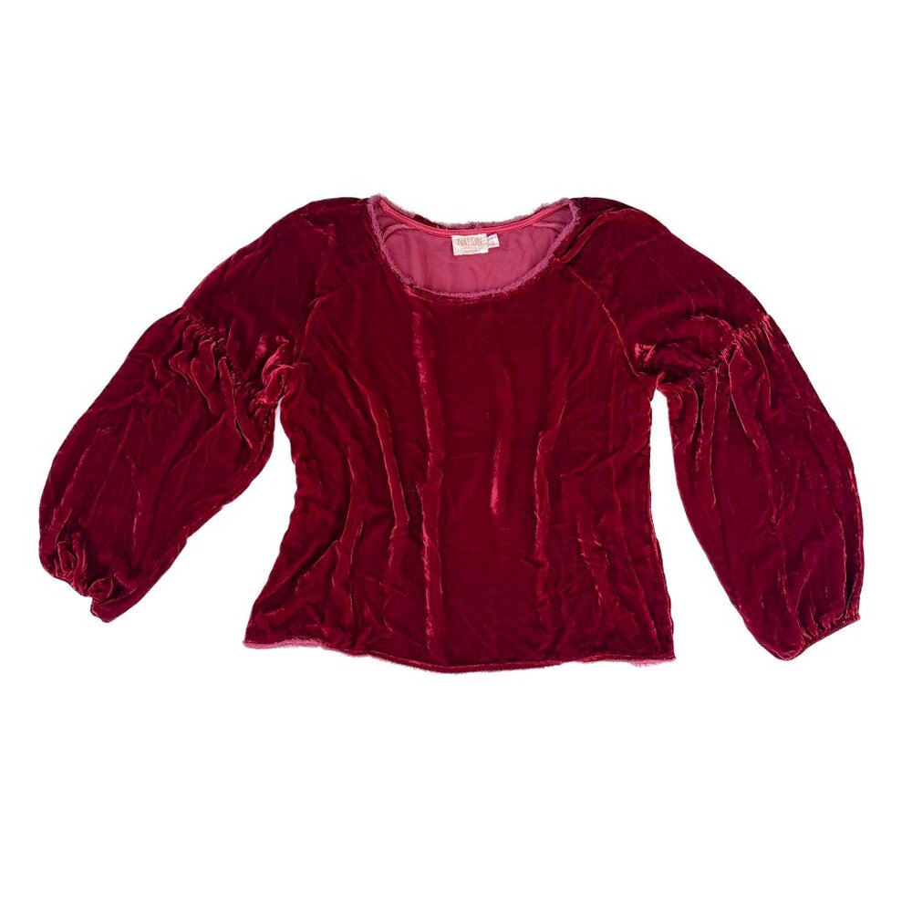 Marielle Red Velvet Blouse / Nation Ltd.